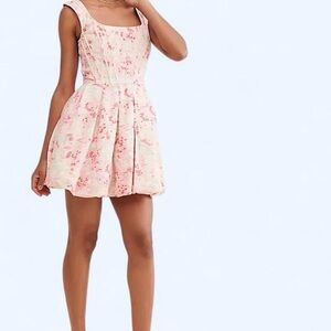 Chic Floral Pink Mini Dress